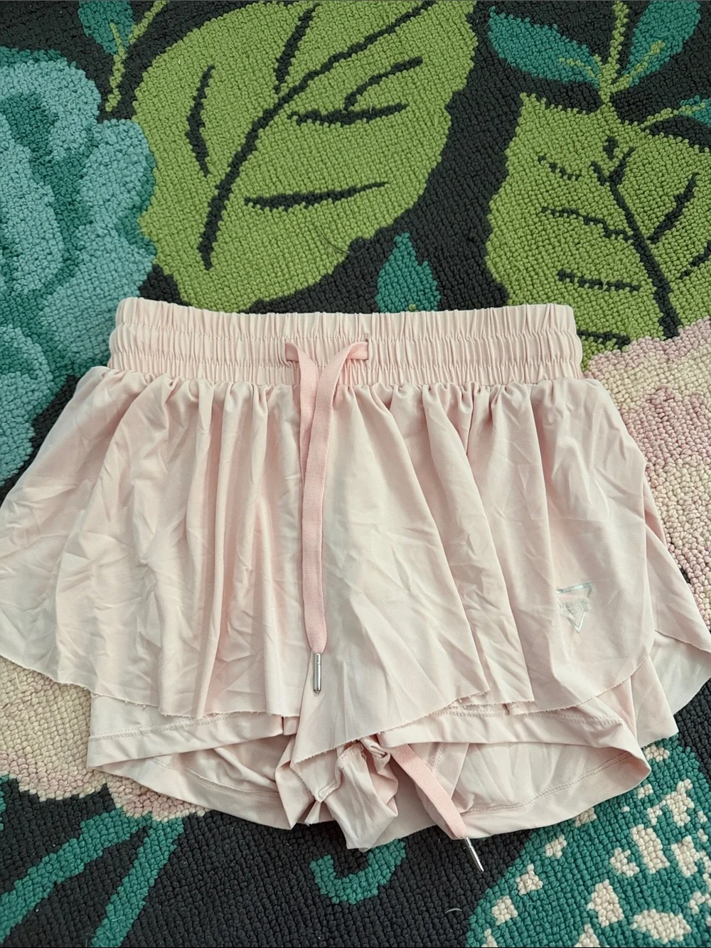 Women's Pink Layered Athletic Shorts